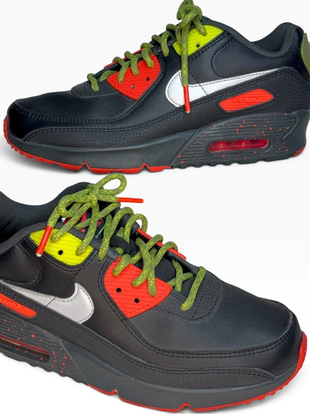 Nike Air Max 90 GS Black Asparagus Sneakers DC2100-001 size 6Y - Picture 2 of 14